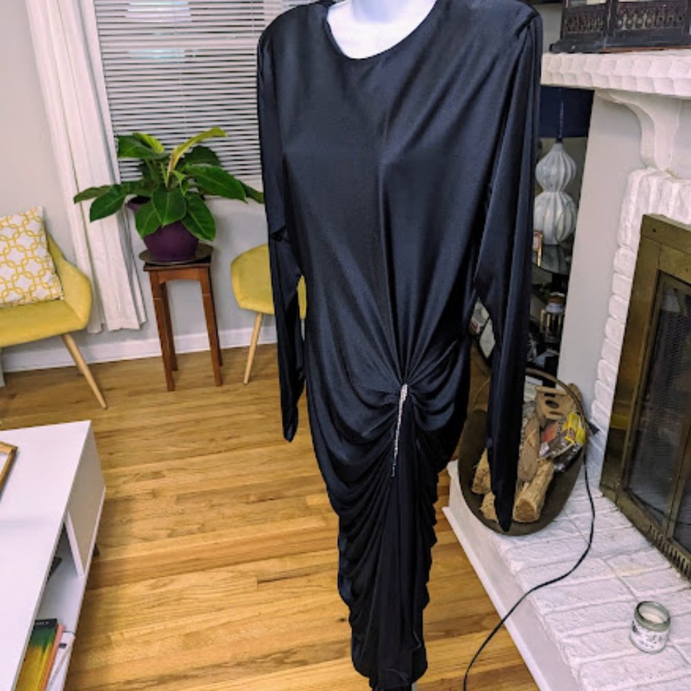 CLASSY SEXY VINTAGE BLK cocktail DRESS-15/16 ( runs small (13/14)